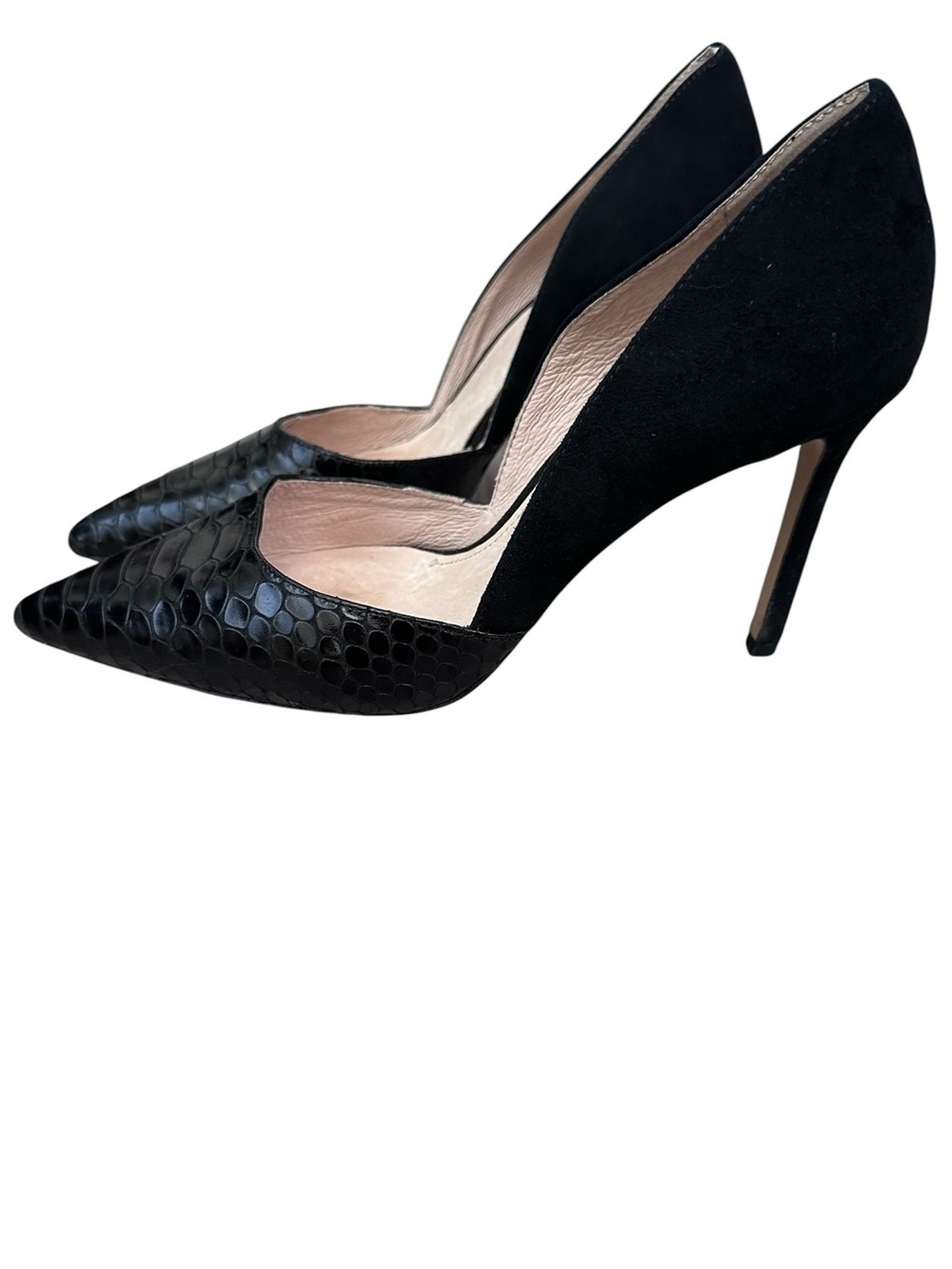Louis et Cie Hermosah Croc Suede Pointed Heels black sz 8
